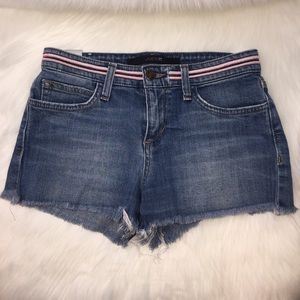 Joe's Shorts Denim Jean Cutoff Pink Striped Waist